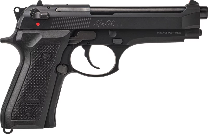 Rock Island 10LMK924 Melik 9mm Luger 10+1 4.90" Stainless Steel Black Barrel, Black Melotine Serrated Steel Slide ,Black Melotine Aluminum Frame w/Beavertail, Black Polymer Grip