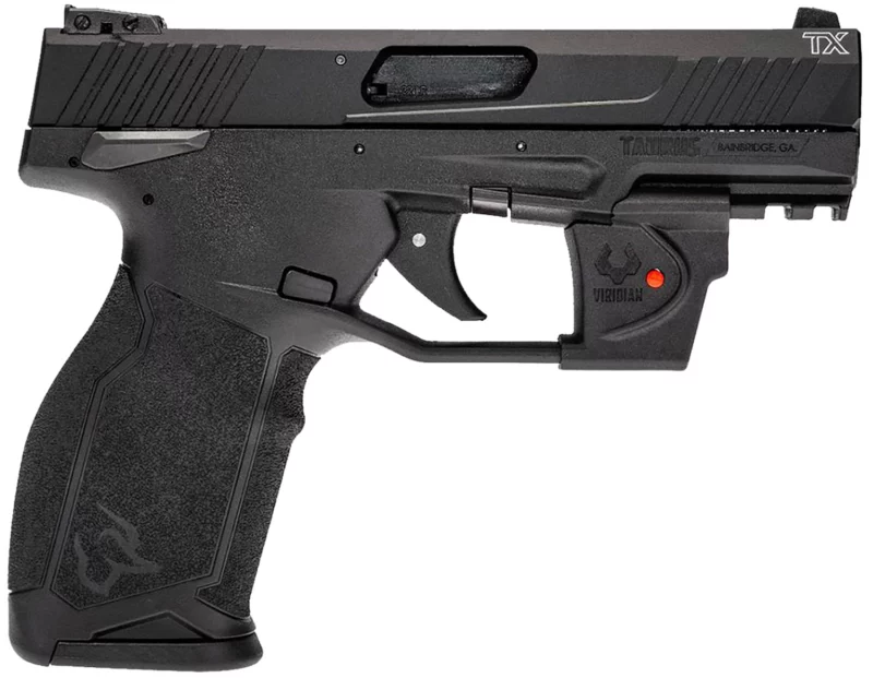 Taurus 1TX22131VL10 TX22C w/Optic Compact Frame 22 LR 10+1 SAO 3.60" Matte Black Steel Threaded Barrel, Black Anodized Optic Ready/Serrated Slide, Black Polymer Frame w/Picatinny Rail, Viridian Laser