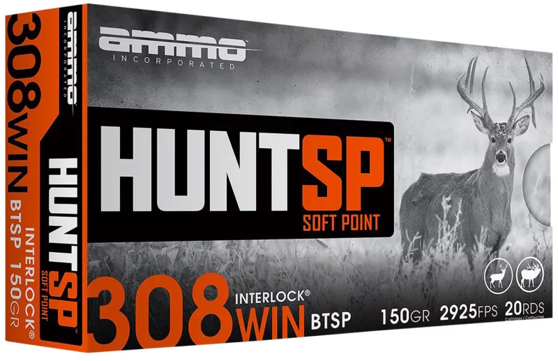 Ammo Inc 308150SPA20 Hunt 308Win 150gr Soft Point 20 Per Box/10 Case