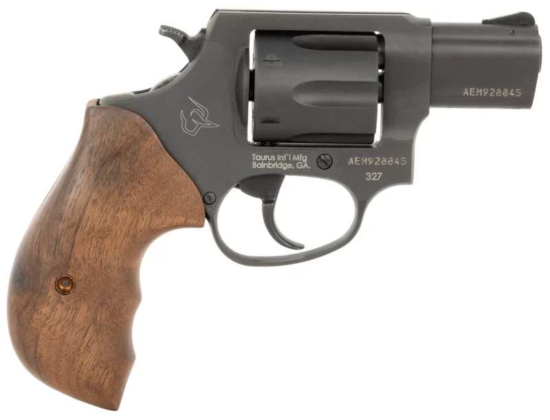 Taurus 232721TW 327 Small Frame 327 Federal Mag 6rd 2" Matte Black Carbon Steel Barrel, Cylinder & Frame, Walnut Grip, Hammer Safety