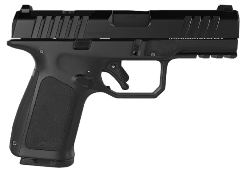 Rost Martin RM1CBLKOSP15 RM1C Compact Frame 9mm Luger 15+1, 4" Black Steel Barrel, Black Tenifer Optic Ready/Serrated Steel Slide, Black Polymer Frame w/Picatinny Rail & RGT Grip, Ambidextrous