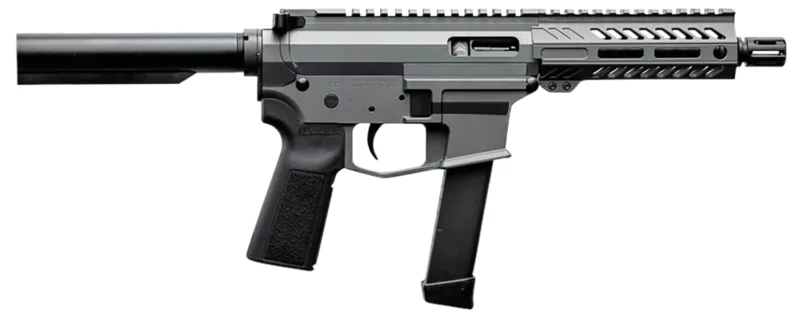 Angstadt Arms AAUDP09PG6 UDP-9 9mm Luger 15+1 6" Black Melonite Threaded Barrel, 5.50" Free Float M-LOK Handguards, Tactical Gray Cerakote Aluminum Picatinny Rail Receiver, Black B5 Grips