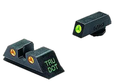 Meprolight USA 102223301 Tru-Dot Green Tritium White Outline Front Sight-Orange Tritium White Outline Rear Sight Glock 10 mm/.45 ACP