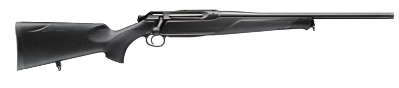 Sauer 80117638 505 XT Full Size 6.5 PRC 3+1 22" Titanium Gray Threaded Barrel, Saddle Mount Steel Receiver, Black Fixed Synthetic Stock