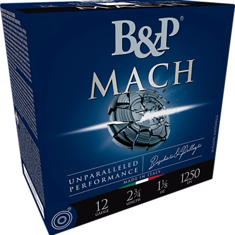 B&p Ammunition 12B78F28 Mach 12Gauge 2.75" 7/8oz 8Shot 25 Per Box/10 Case