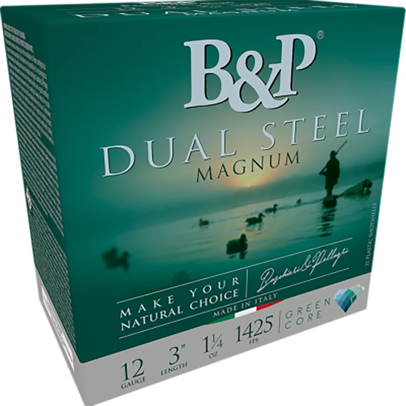 B&p Ammunition 12B8DS23 Dual Steel 12Gauge 3" 1 1/8oz 2/3Shot 10 Per Box/10 Case