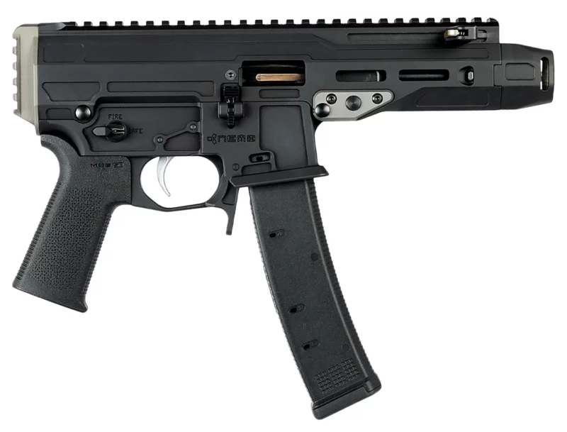 Nemo Arms MNG-9MM-C Mongoose 9mm Luger 35+1 5.80" Black Front Cap Compensator, Black Picatinny Rail Receiver, Black Grip, Ambidextrous