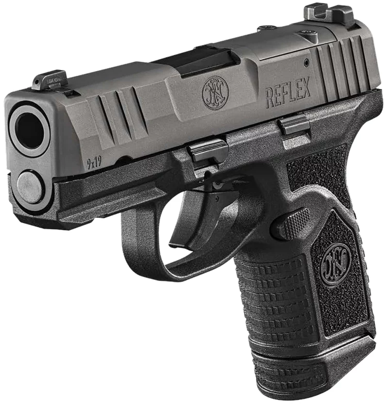 FN 66101422 Reflex MRD 9mm Luger 10+1 3.30" Micro-Compact Frame Black PVD Optic Ready/Serrated Steel Slide w/Picatinny Rail Black Stippled Grip Ambidextrous