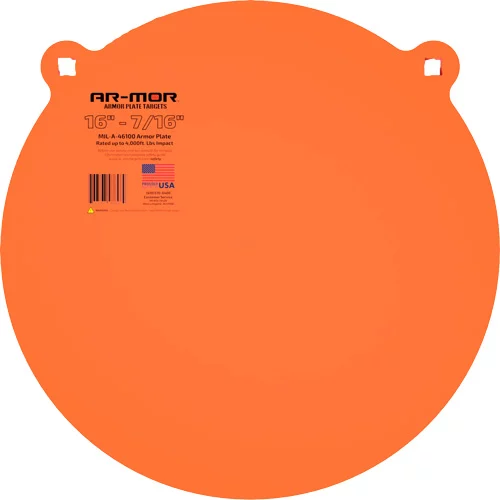 AR-MOR 16" MIL41600 STEEL GONG - 7/16" THICK STEEL ORANGE ROUND