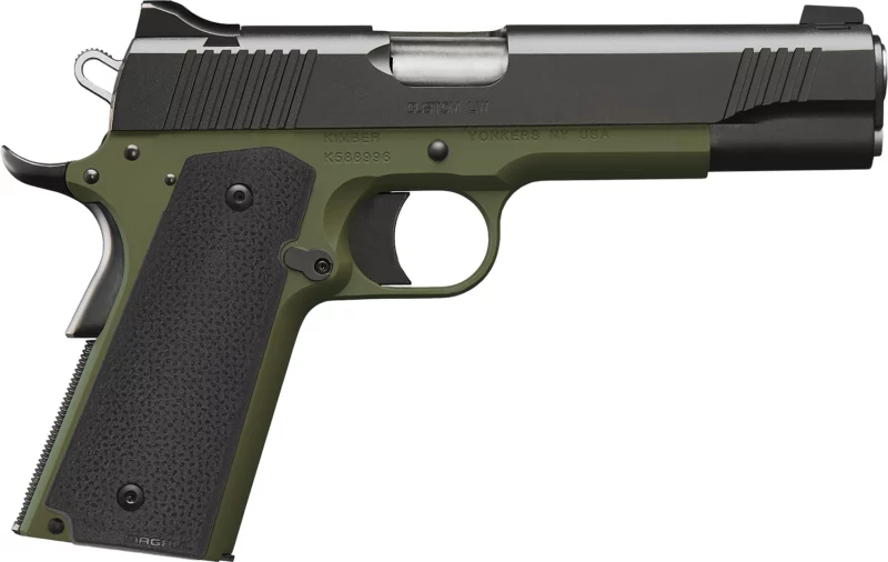 Kimber Mfg.,inc 3000465 Custom LW 9mm 9+1 5" Black Ranger Green Black Textured Grip