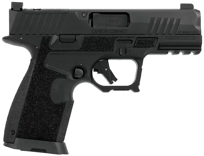 Kimber Mfg.,inc 3800016 R7 Mako Carbon Compact OR 9mm 15+1 3.92" FNC Stainless Steel Slide Molded Stippling Interchangeable Modular Backstrap Grip