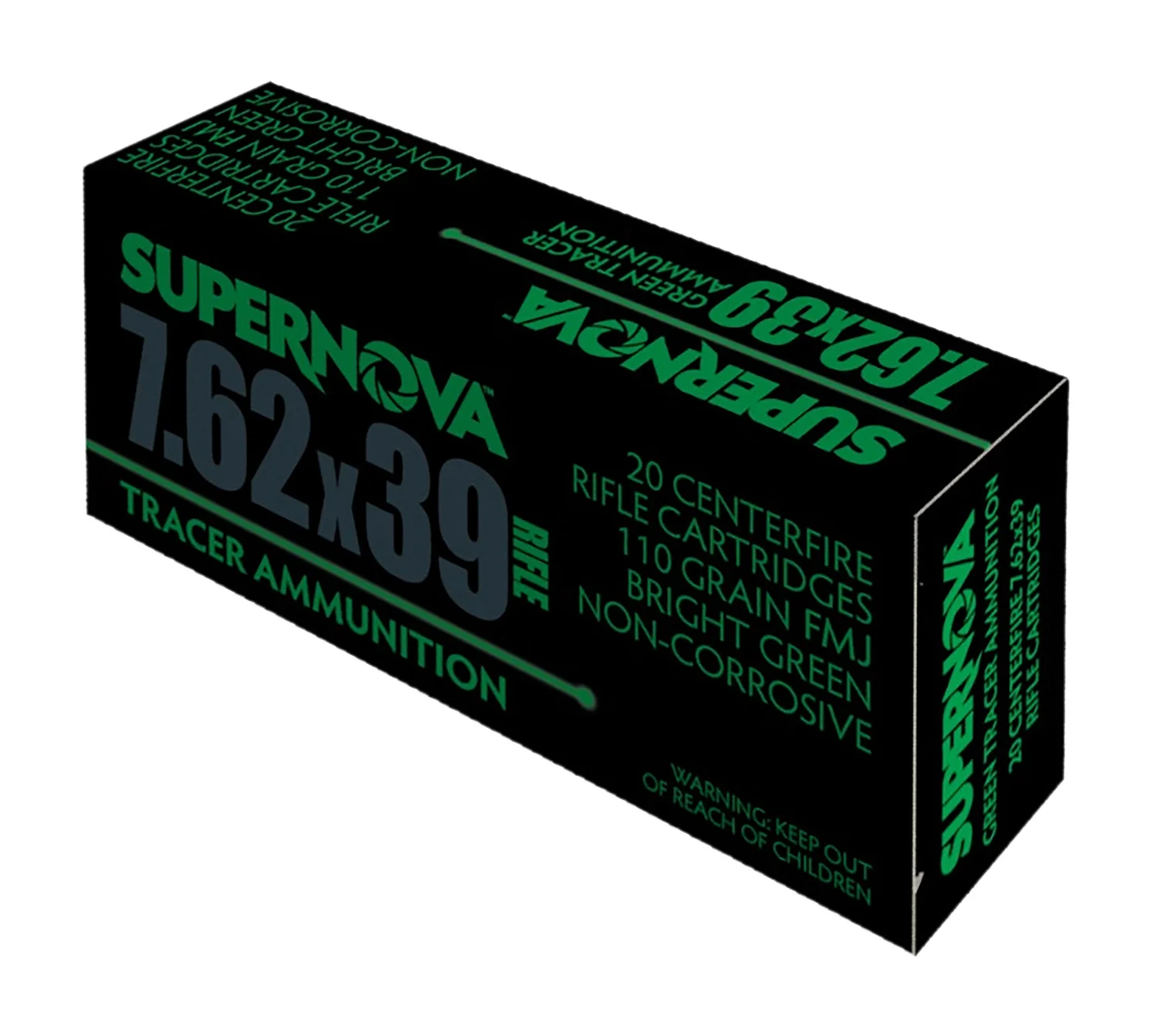 Piney Mountain Ammunition PMSN762G Green Tracer 7.62mm 110gr Full Metal Jacket 20 Per Box/50 Case