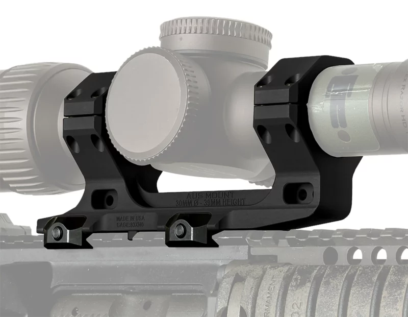 Reptilia LLC 100116 AUS Optic Mount Black 7075-T6 Aluminum 30mm Tube Mil-Spec 1913 Picatinny Rail Mount
