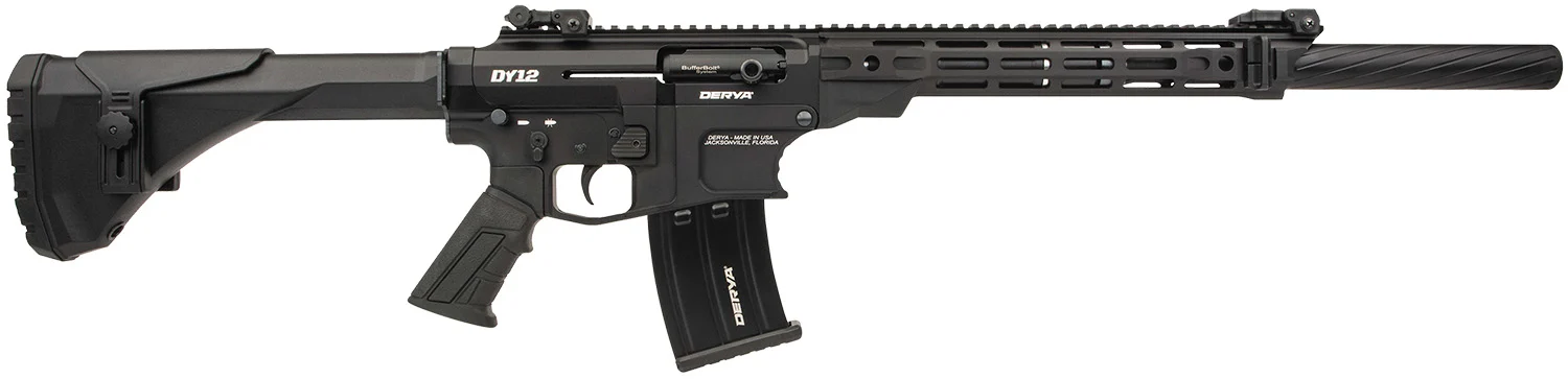 Derya Firearms DY1220CAUS DY12 12 Gauge Semi-Auto 5+1 20" Threaded Barrel 7075-T6 Aluminum Receiver Mil-Spec Pistol Grip