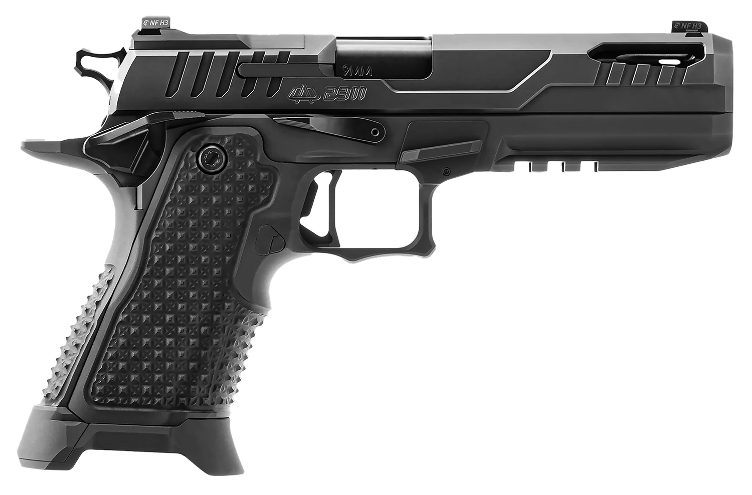 Oa Defense OA2311FPROELTBLKPRT21 2311 Pro Elite 9mm Luger 17+1/21+1 5" Black DLC Ported Barrel, Black Optic Ready/Serrated Slide, Black Aluminum Frame w/Picatinny Rail, Black Grip, Ambidextrous