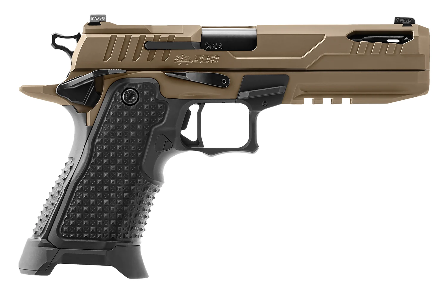 Oa Defense OA2311FPROELTHDBPRT21 2311 Pro Elite 9mm Luger 17+1/21+1 5" Black DLC Ported Barrel, Optic Ready/Serrated Slide, Black Aluminum Frame w/Picatinny Rail, Black Grip, Ambidextrous