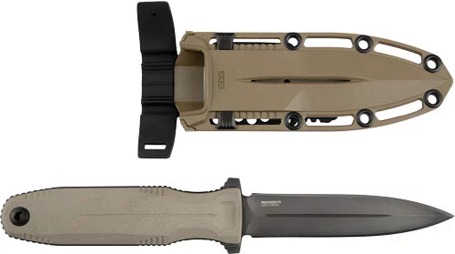 SOG KNIFE PENTAGON FX FDE - 4.77" DBL EDGE BLADE FDE