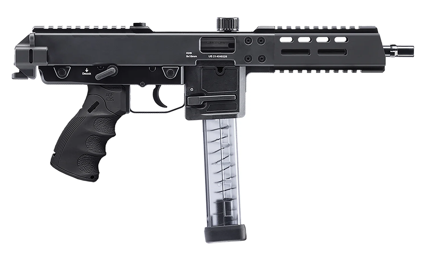 B&T Firearms BT-440000-C-US KH9 Covert 9mm Luger 30+1 6" Black Barrel, Black Cerakote Aluminum/Polymer Picatinny Rail Receiver, Black Finger Grooved Grip, Ambidextrous