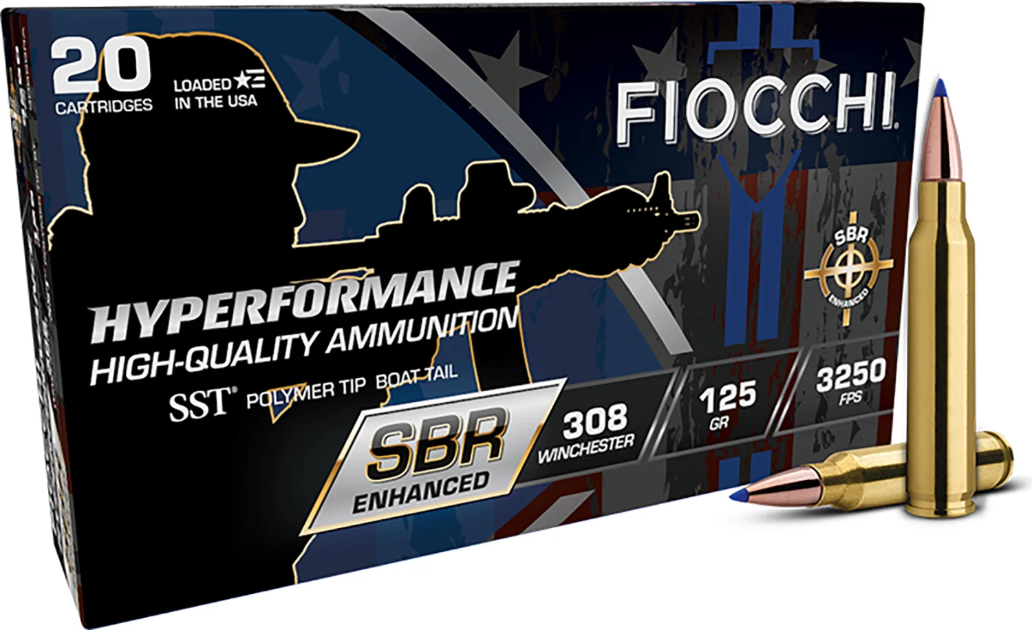 Fiocchi 308SBRA Hyperformance 308Win 125gr Super Shock Tip 20 Per Box/10 Case