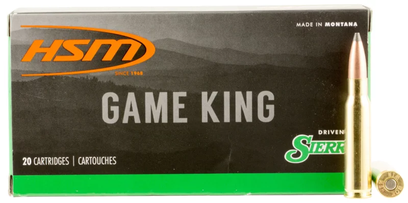 HSM 30842N Game King 308 Win 165 gr Sierra GameKing Spitzer Boat Tail 20 Per Box/ 25 Case