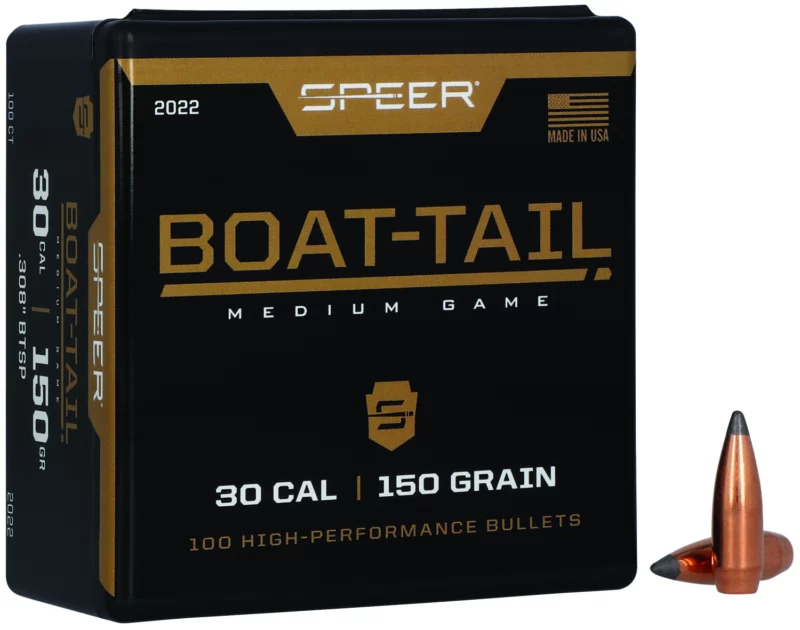 Speer 2022 Boat-Tail 30Cal 150gr Jacketed Soft Point Boat Tail 100 Per Box/5 Case
