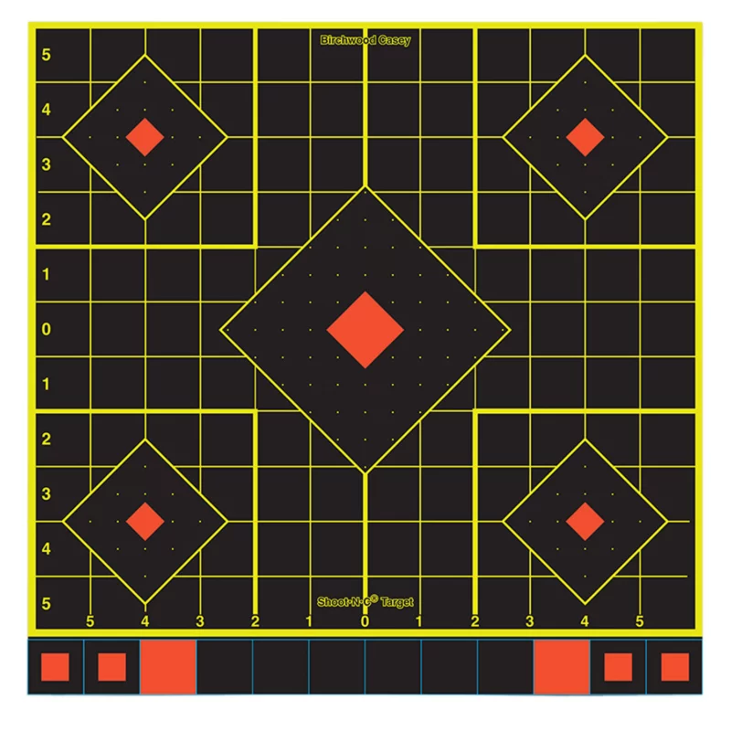 Birchwood Casey 34214 Shoot-N-C Reactive Target Self-Adhesive Paper Multi Color 12" 5-Diamond 12 Pack