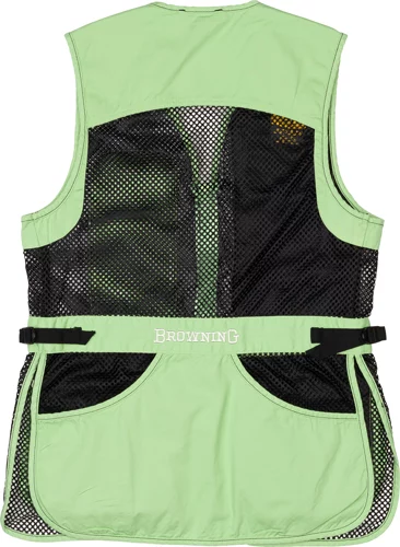 BROWNING MESH SHOOTING VEST R- - HAND WOMEN'S MED BLACK/NEOMINT