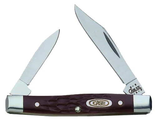 Case 00083 Pen Small 2"/1.47" Folding Clip/Pen Plain As-Ground Stainless Steel Blade Brown Jigged Synthetic Handle
