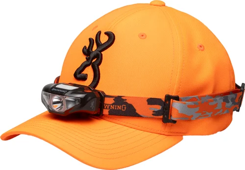 BROWNING CAP/HEADLAMP COMBO - BLAZE ORG W/100 LUMEN LIGHT