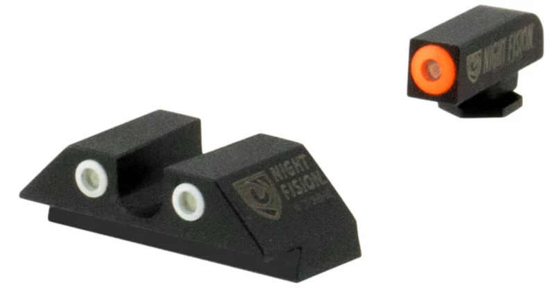 Night Fision GLK001007OGZ Tritium Night Sights For Glock Green Tritium Orange Outline Front Sight- Green Tritium Black Outline Rear Sight Glock 17/17L/19/22