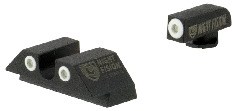 Night Fision GLK003007WGW Tritium Night Sights For Glock Green Tritium White Outline Front Sight- Green Tritium White Outline Rear Sight Glock 42/43/43X