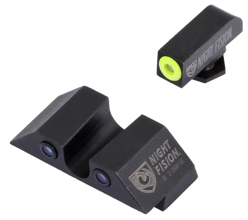 Night Fision GLK003007YGZ Tritium Night Sights For Glock Green Tritium Yellow Outline Front Sight- Green Tritium Black Outline Rear Sight Glock 42/43/43X