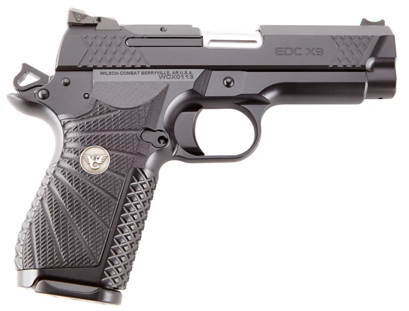 Wilson Combat EDCXCP9 EDC X9 9mm Luger 15+1 4" Stainless Fluted Barrel, Black DLC Serrated Stainless Steel Slide, Black Armor-Tuff Aluminum Frame w/Beavertail, Black G10 Starburst Grip