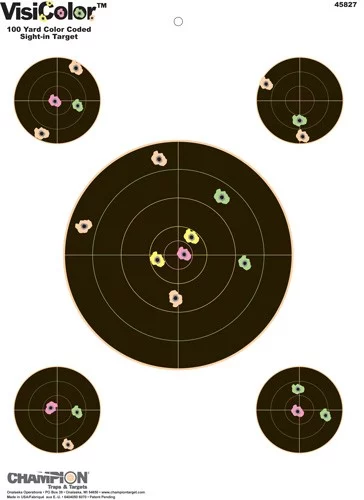 CHAMPION VISICOLOR TARGET - BULLSEYE W/4 XTRA BULLS 10-PK
