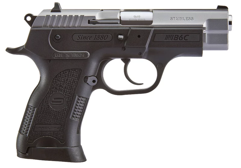 SAR USA B6C9ST B6C Compact 9mm Luger Caliber with 3.80" Barrel, 13+1 Capacity, Black Finish Beavertail Frame, Serrated Stainless Steel Slide & Polymer Grip