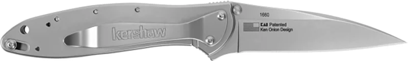 Kershaw 1660 Leek 3" Folding Drop Point Plain Bead Blasted 14C28N Steel Blade Bead Blasted 410 Stainless Steel Handle Includes Pocket Clip