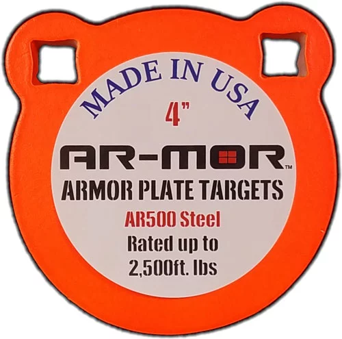 AR-MOR 4" AR500 STEEL GONG - 3/8" THICK STEEL ORANGE ROUND