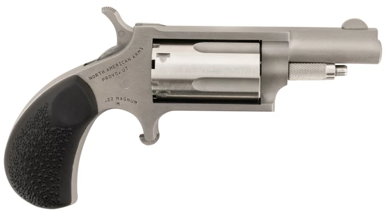 North American Arms 22MGRCHSS Mini-Revolver Carry Combo 22 WMR 5 Shot 1.63" Barrel, Stainless Steel Barrel/Cylinder/Frame, Black Rubber Grip, Includes Exclusive Holster Package
