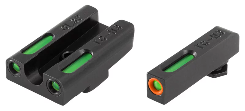 TruGlo TG13GL3PC TFX Pro Black | Green Tritium & Fiber Optic Orange Outline Front Sight Green Tritium & Fiber Optic Rear Sight