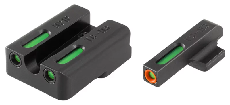 TruGlo TG13HP1PC TFX Pro Black | Green Tritium & Fiber Optic Orange Outline Front Sight Green Tritium & Fiber Optic Rear Sight