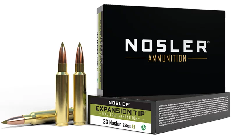 Nosler 40042 E-Tip 33Nosler 225gr E Tip Lead Free 20 Per Box/10 Case