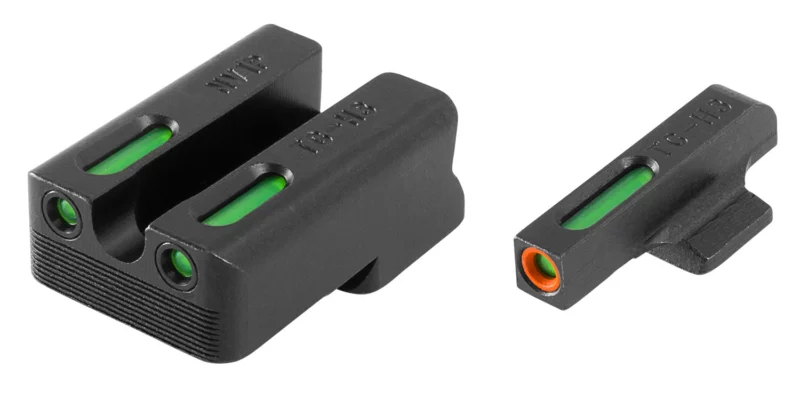 TruGlo TG13NV2PC TFX Pro Black | Green Tritium & Fiber Optic Orange Outline Front Sight Green Tritium & Fiber Optic Rear Sight