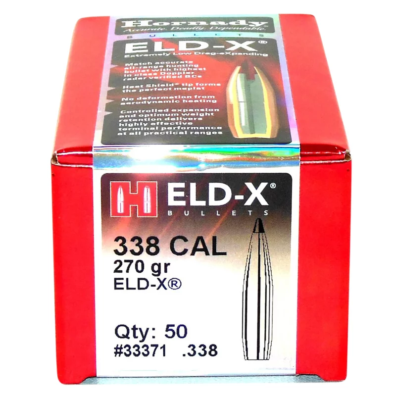 Hornady 33371 ELD-X 338 Cal .338 270 gr Extremely Low Drag eXpanding 50 Per Box/ 15 Case