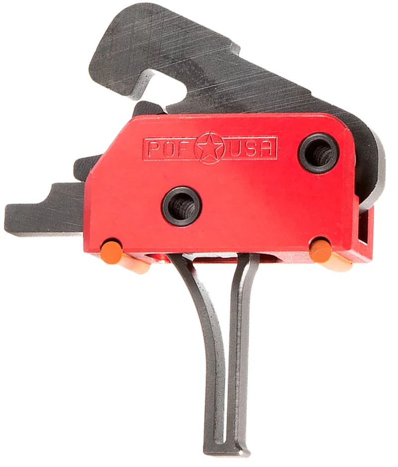 Patriot Ordnance Factory 00858 Drop-In Single-Stage Flat Trigger with 3.50 lbs Draw Weight & Black/Red Finish for AR-Platform