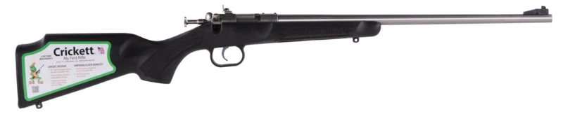Crickett KSA2295 Youth 22 WMR 1rd 16.12" Blued Barrel & Receiver, Fixed Front/Adjustable Rear Peep Sights, Black Synthetic Stock w/11.5" LOP, Rebounding Firing Pin Safety