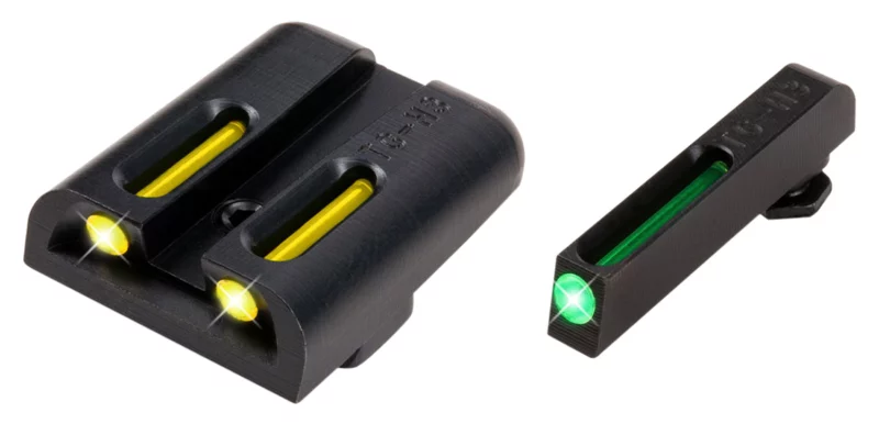 TruGlo TG131GT2Y TFO Green/Tritium/Fiber Optic Front Sight-Yellow/Tritium/Fiber Optic Rear Sight Glock 20/21