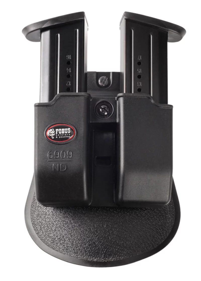 Fobus 6909NDP Double Mag Pouch Black Polymer Paddle Compatible w/ Double Stack