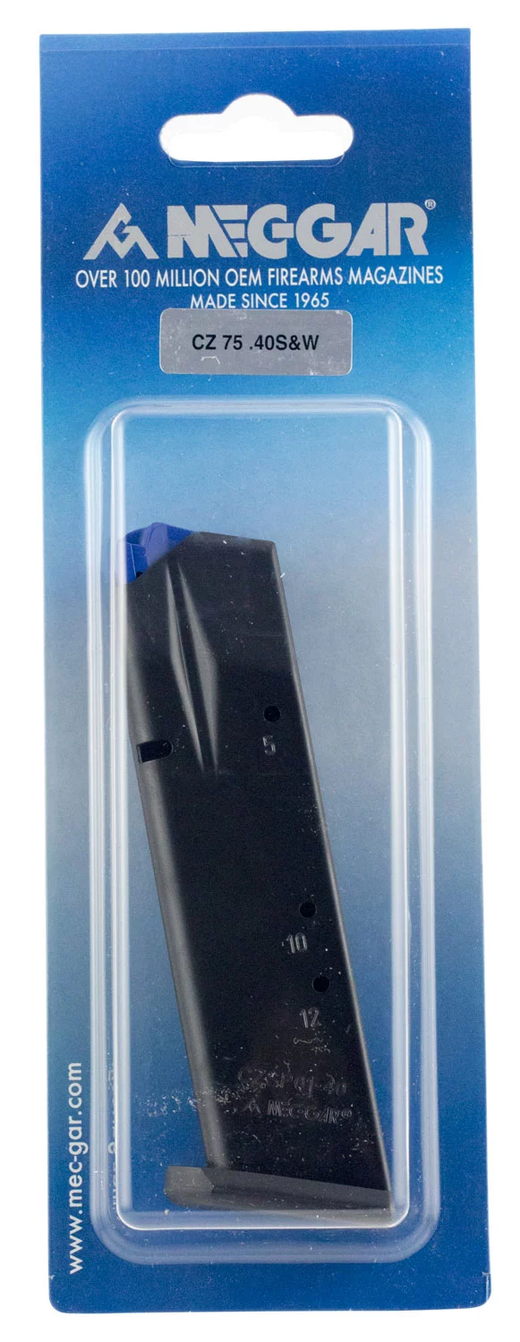 Mec-Gar MGCZ4012AFC Standard Blued w/ Anti-Friction Coating Detachable 12rd 40 S&W for CZ 75B/Shadow 2/75 SP-01/Shadow 85B