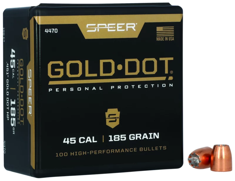 Speer 4470 Gold Dot Personal Protection 45Cal 185gr Hollow Point 100 Per Box/5 Case