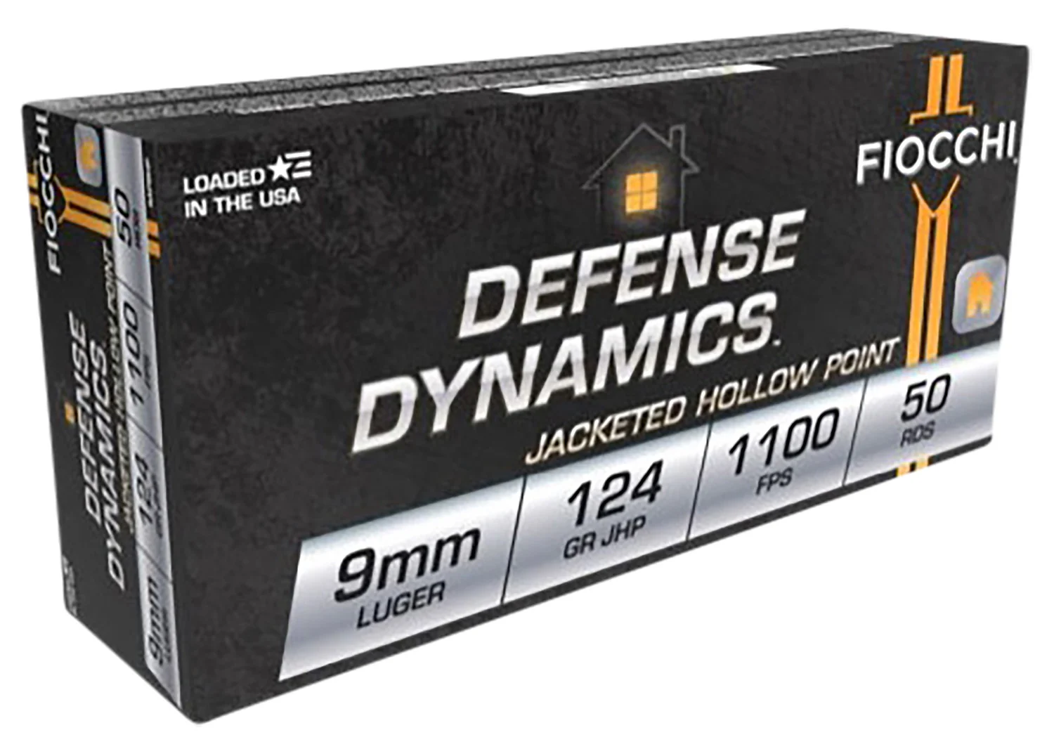 Fiocchi 9APBHP Defense Dynamics 9mmLuger 124gr Jacketed Hollow Point 50 Per Box/20 Case *Worn